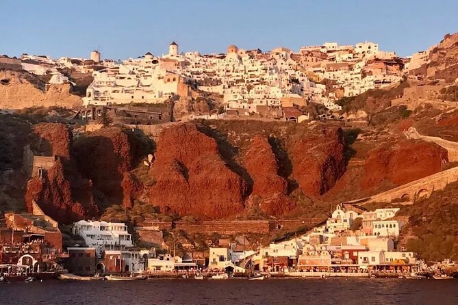 Santorini Catamaran Cruise with Greek Meal, Open-Bar and Sunset - Luxury routes near Oia and Ammoudi Bay