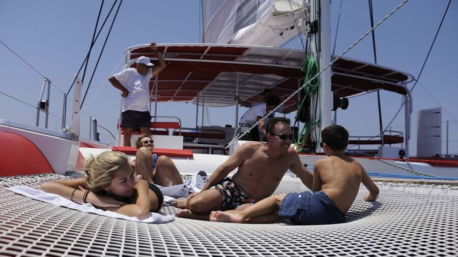 Santorini: Dream Catcher 5-hour Sailing Trip in the Caldera - The boat, crew, and possible vessel change