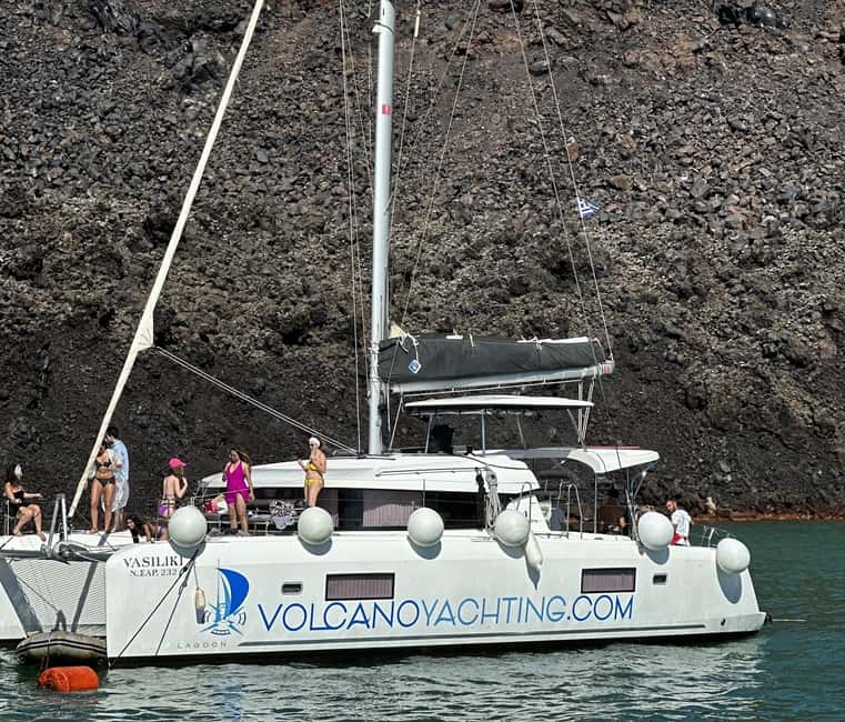 Santorini: Luxury Caldera Cruise With Meal & Drinks - Red Beach and Santorini’s southern coast