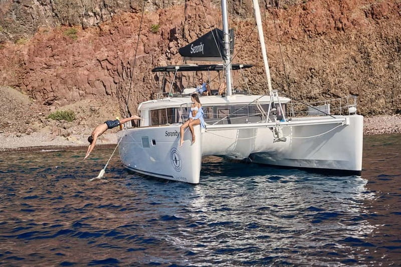 Santorini Oia: Caldera Day Cruise with Snacks & Drinks - Food, drinks, music, and the mood onboard
