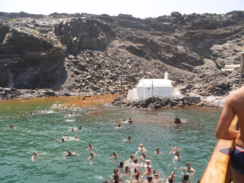 Santorini Port: 3 Hour Cruise to Volcano and Hot Springs - Walking Nea Kameni’s active volcano