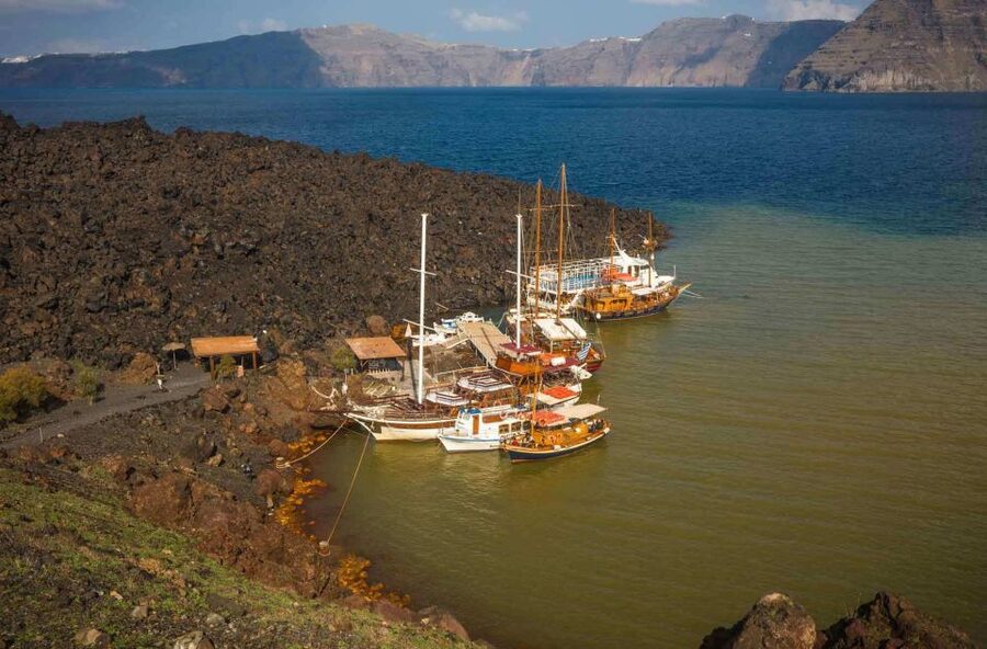 Santorini: Thirassia Islands and Volcano Guided Cruise - Nea Kameni and the volcanic crater