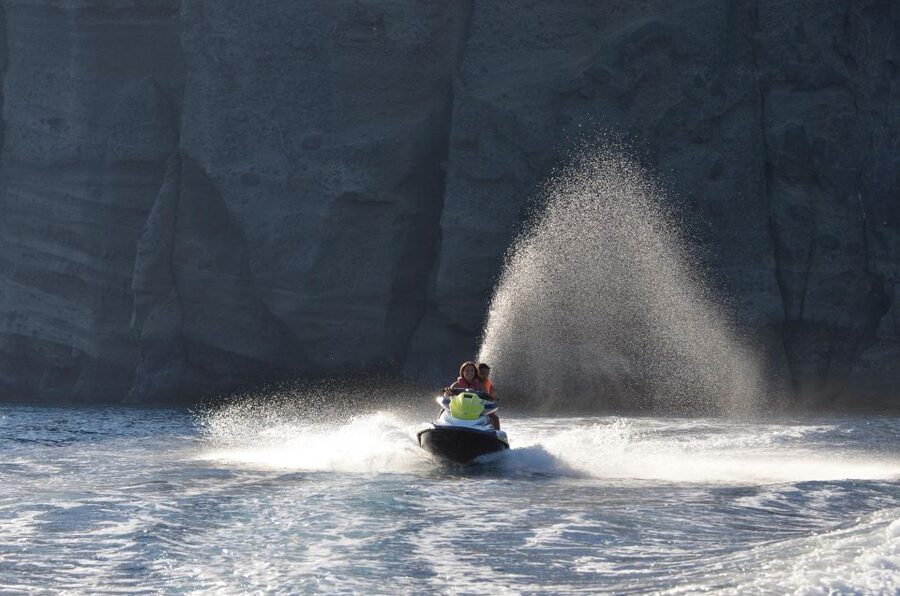 Santorini:Volcanic Beaches Cruise With Jet Ski - From St. George Beach to Vlychada