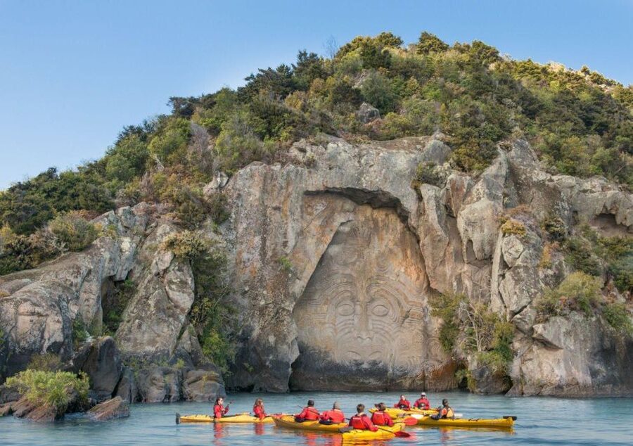 Taupo: Maori Rock Carvings Kayaking Tour - The swim stop and possible rock jumps
