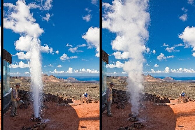 Tour to Timanfaya, La Geria and La Laguna Verde - Timanfaya’s red craters and geothermal heat